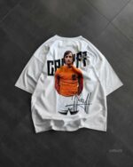 Мужская Белая Футболка Оверсайз с Принтом "Cruyff"