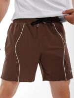Мужские Легкие Свободные Коричневые Шорты Плащевка с Кантом