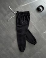 Мужские Черные Спортивные Штаны Джоггеры - Свободные с Манжетами