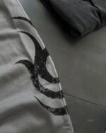 Мужские Широкие Графитовые Спортивные Штаны Градиент с Принтами Прямого Кроя