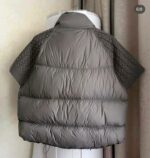Женская Стеганая Серая Жилетка с Короткими Вязаными Рукавами