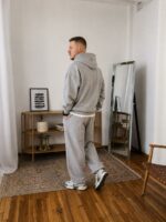 Мужской Базовый Серый Спортивный Костюм Худи Штаны Оверсайз Трехнитка