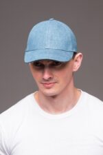 Мужская Базова Синяя Кепка Джинс
